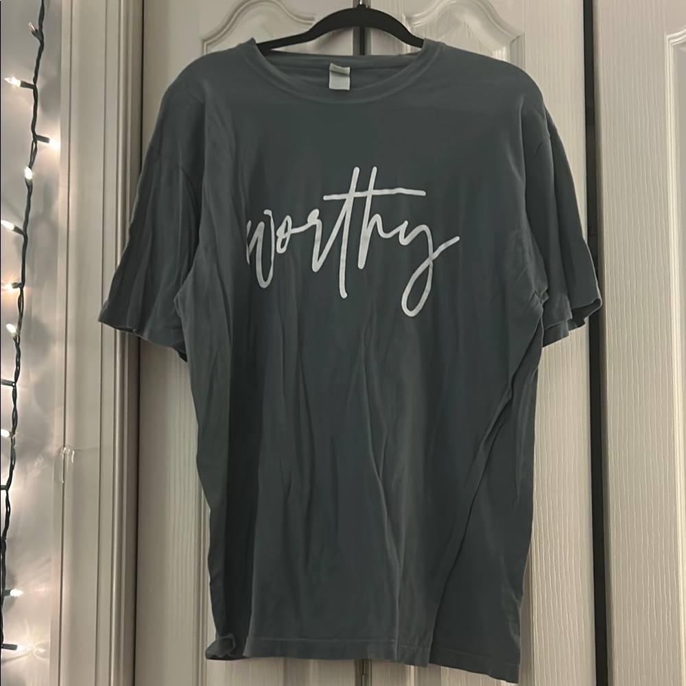 Olive Green Graphic T-Shirt Worthy M&O Vintage Large